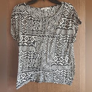 Monochrome Tribal Print Blouse